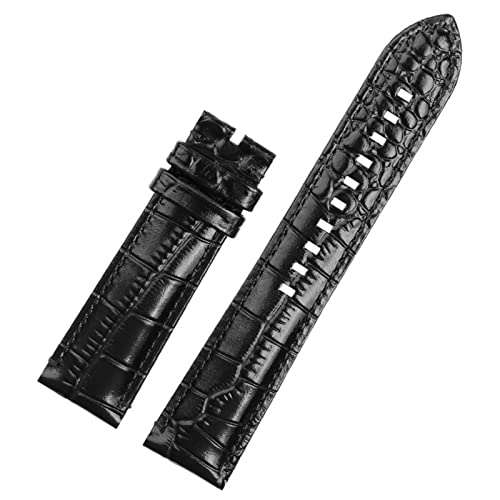 LKDJNC Genuine Leather Bracelet Is Suitable For Armani AR2447/1981/1973/60028 Watchband With Waterproof Gang Shout Male 22mm (Color : Black No buckle, Size : 22mm)