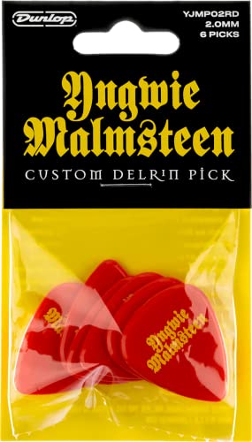 JIM DUNLOP Yngwie Malmsteen Custom Delrin Guitar Picks 2.0mm, 6 Pack (YJMP02RD)