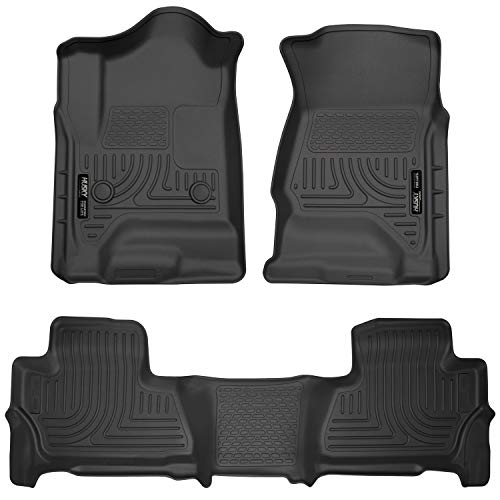 Husky Liners — Weatherbeater Floor Liners | Fits 2015 - 2020 Chevrolet Suburban/GMC Yukon XL, Front & 2nd Row Liners - Black, 3 pcs. | 99211