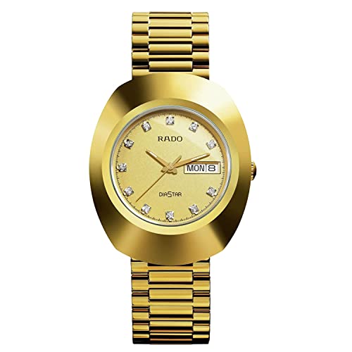 Rado Unisex Original Stainless Steel Swiss Quartz Watch, Yellow (R12393633)