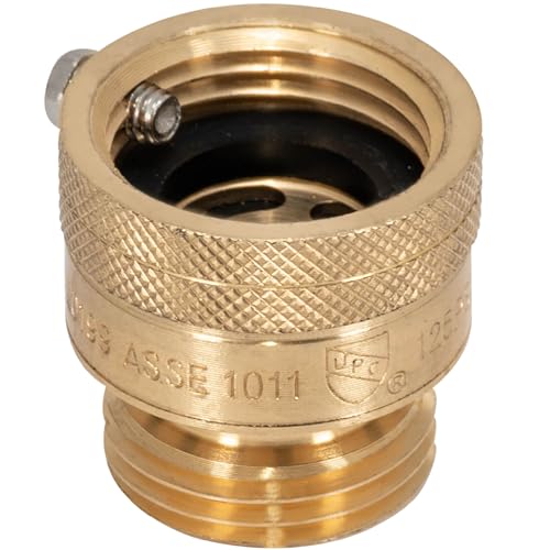 Eastman 3/4 Inch FHT x 3/4 Inch MHT Hose Bibb Anti Siphon Vacuum Breaker, Brass Plumbing Fitting, 20199