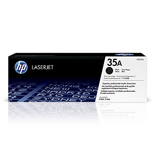 HP 35A Black Toner Cartridge | Works with HP LaserJet P1005, P1006 | CB435A