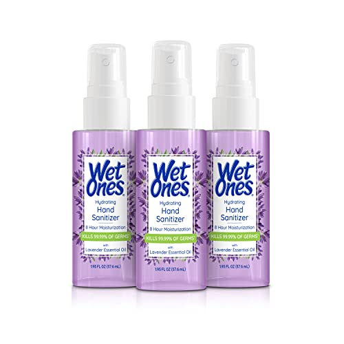 Wet Ones Hydrating Hand Sanitizer Mist | Spray Hand Sanitizer Travel Size, 1.95 oz. | Lavender-Scented Hand Sanitizer Spray (3 Pack)