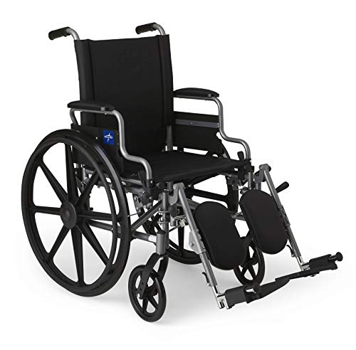 Medline Lightweight Wheelchair for Adults With Swing-Back, Desk-Length Arms, Elevating Leg Rests; 18W' x 16'D Seat