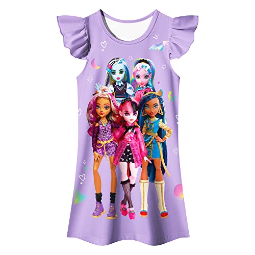 DJYLBV Monster Dress For Girls Doll Toys School Casual Dress Toddler Kids Clothes Costume