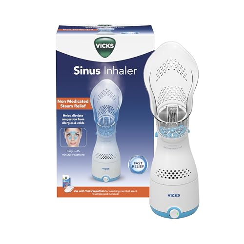 Vicks Personal Sinus Steam Inhaler, Fast, Targeted Relief for Allergies, Sinus, Cough and Congestion. Use with Vicks VapoPads for Extra Soothing Comfort