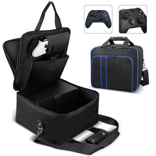 TECTINTER Game Console Carrying Case Compatible with Xbox Series X/S, Portable Carry Bag Travel Case with Enough Storage Rooms for Controllers, Discs, Cables,More Game Accessories Ideal Gift for Gamer