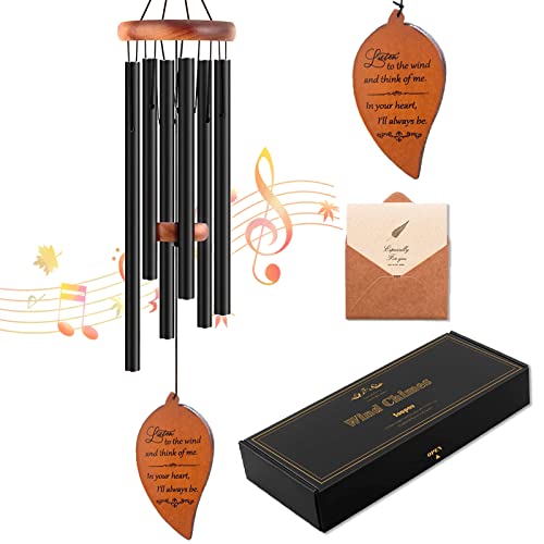 Soopau Memorial Sympathy Wind Chimes , Sympathy Gift Baskets in Memory of a Loved One Mother Father For Memorial/Bereavement/Condolence , 30' Wooden