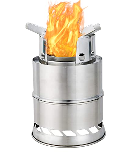 EMOT Oversized Camping Stove, Large 7 Inches Outdoor Wood Stove, Rocket Stove, Camping Backpacking Stoves. Burns Twigs, NO Batteries or Liquid Fuel Gas Canister Required, 1.75 LB