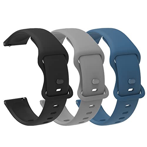Compatible with ReeZar Smartwatch Bands, Lamshaw Classic Watch Bands 22mm Soft Silicone Bands Bracelet Sports Strap Compatible for ReeZar H5 Smart Watch,Yoever 1.95'' Smart Watch,Karchilor LXXVI fs