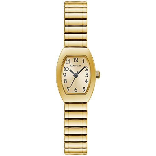 Caravelle by Bulova Ladies' Traditional Expansion Band 3-Hand Quartz Watch, Gold Tone Stainless Steel Style: 44L261