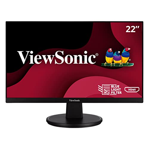 ViewSonic VS2247-MH 22 Inch 1080p Monitor with 75Hz, Adaptive Sync, Thin Bezels, Eye Care, HDMI, VGA Inputs for Home and Office, Black