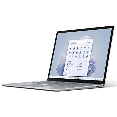 Microsoft Surface Laptop 5 (2022), 15' Touch Screen, Thin & Lightweight, Long Battery Life, Fast Intel i7 Processor for Multi-Tasking, 16GB RAM, 512GB Storage with Windows 11, Platinum