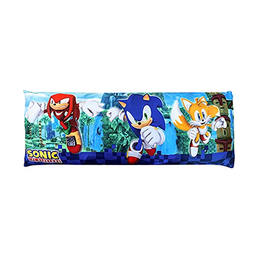 Franco Kids Bedding Super Soft Microfiber Zippered Body Pillow Cover, 54 in x 20 in, Sonic The Hedgehog