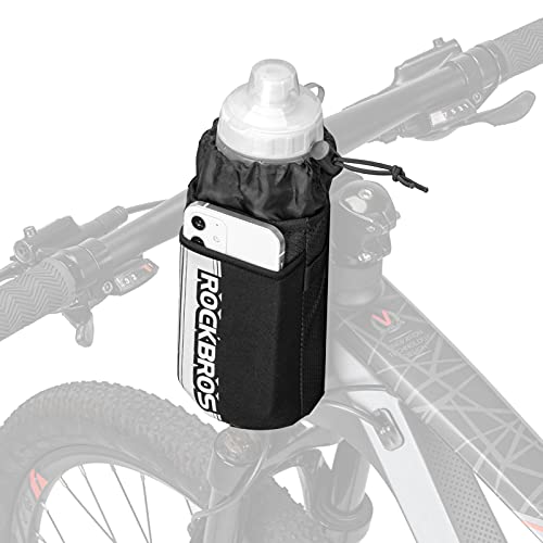 ROCKBROS Bike Water Bottle Holder Bag Bike Bag Handlebar Stem Bag Bicycle Cup Drink Holder Insulated Stem Bag Food Snack Bike Accessories Storage Pouch Bag for Mountain Road Bike