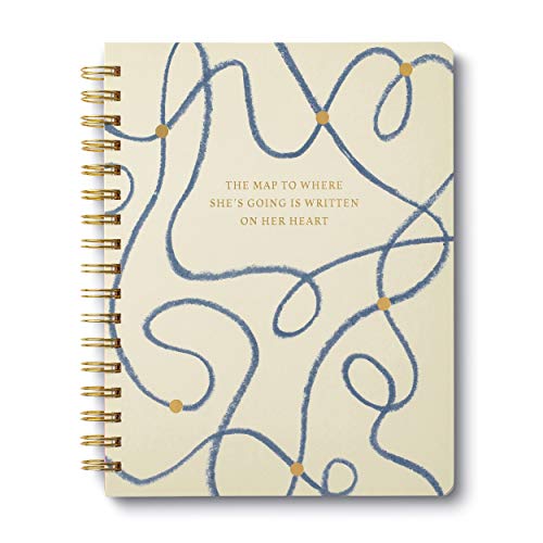 Compendium Spiral Notebook - The map to where she’s going is written on her heart. — A Designer Spiral Notebook with 192 Lined Pages, College Ruled, 7.5”W x 9.25”H