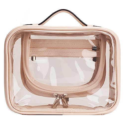 MINKARS Toiletry Bag Clear Cosmetic Case,Small,Pink