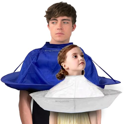 Kingsmile 2Pack Hair Cutting Cape Umbrella, Foldable Hair Cape, Professional Hair Cutting Cloak Umbrella Cape, Haircut Cape for Hair Stylist and Home Stylists Combinations for Adults and Kids