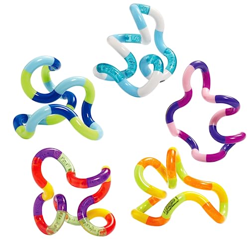 Tangle Jr Classic (5-Pack) - Genuine Tangle Fidget Toys - Tangle Fidget Pack - Twisty Fidget Toy Fidgets Pack for Kids and Adults - Fidget Toy for School - Gift for Teens and Adults