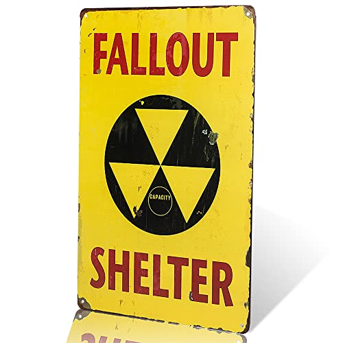 dingleiever-Christmas Gifts 'Fallout Shelter Vintage Metal Tin Sign,Garage Decor Man Cave sign