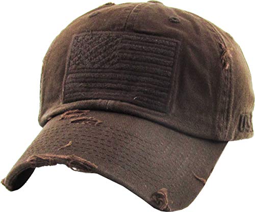 KBVT-209 BRN Tactical Operator with USA Flag Patch US Army Military Baseball Cap Adjustable (Adjustable, (209) Brown)