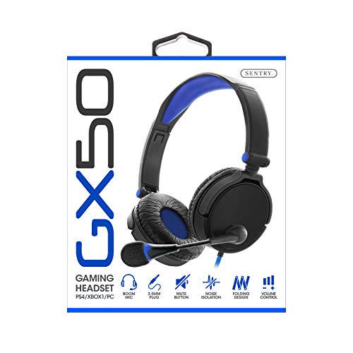 SENTRY Industries GX50 Gaming Headset for PS4 / Xbox/PC - Color May Vary (Red, Green, Blue)