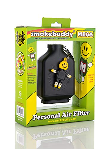 Smoke Buddy Mega Personal Air Purifier Cleaner Filter Removes Odor - Black