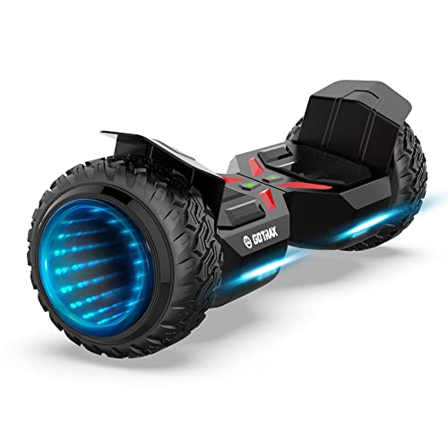 Gotrax QUESTPRO Hoverboard with LED 8.5' Offroad Tires, Music Speaker and 7.5mph & 7.5 Miles, UL2272 Certified, Dual 250W Motor and 144Wh Battery for 44-220lbs Kid Adult