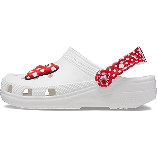 Crocs Kids' Disney Clog | Mickey Minnie Mouse Shoes, White/Red, 10 US Unisex Toddler