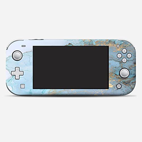 IT'S A SKIN Skins Compatible with Nintendo Switch Lite - Protective Decal Overlay Stickers Skins Cover - Teal Blue Gold White Marble Granite