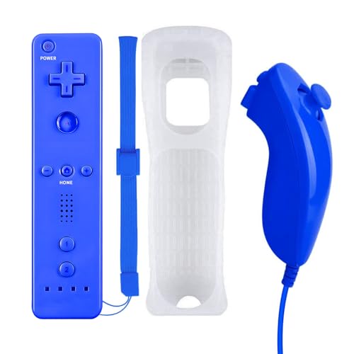QUMOX Remote Controller and Nunchuck Joystick Compatible for wii/wii u (dark Blue)