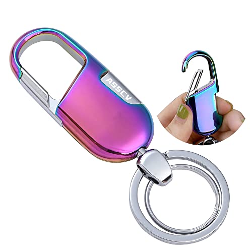 ASSCV Car Keys Keychain, Heavy Duty Keychains,Car Key Fob Accessory For Men and Women,With Elegant Metal Box (Rainbow colored)
