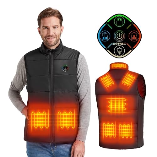 KOVNLO Heated Vest For Men, Smart Controller With Lights-out Design, Electric Heated Jackets (Battery Pack Not Included)