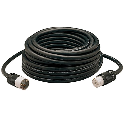 Southwire 19190008 6/3 & 8/1 SEOW 50 Amp; 125/250-Volt Outdoor Extension Cord CA-Style CS63 Twist-Lock; Custom Blended Jacket; Extra Hard Usage Cord; 100-Feet; 100-Foot; Black