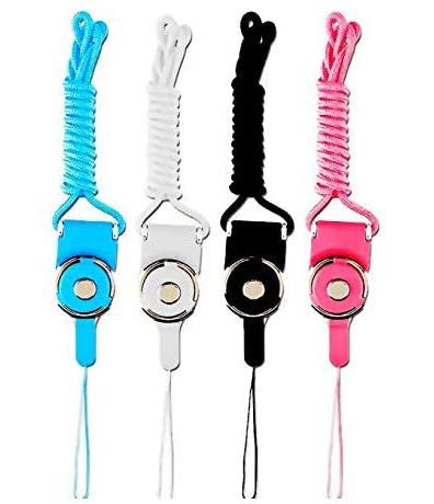 iBarbe 4Pack Cell Phone Neck Lanyard Strap, Universal Smartphone Strap 14.6' Nylon Necklace rope,Wrist,Key chain Charms