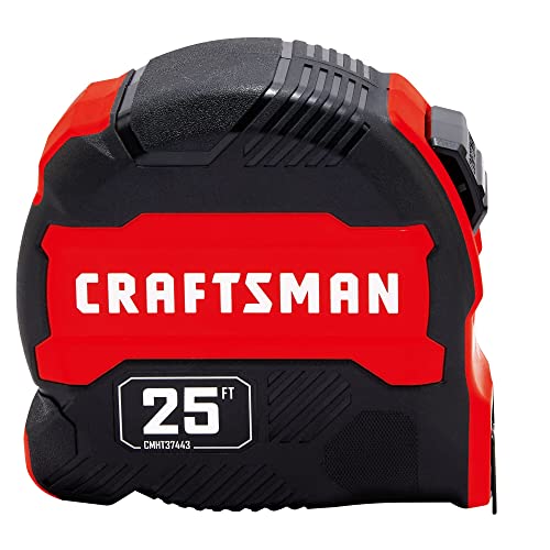 CRAFTSMAN 25-Ft Tape Measure with Fraction Marketing, Retractable, Manual-Locking Blade (CMHT37443S)