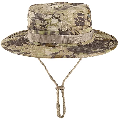 Waterproof Boonie Hats Adjustable Camouflage Bucket Cap Wide Brim Panama Summer Sun Cap for Women Men