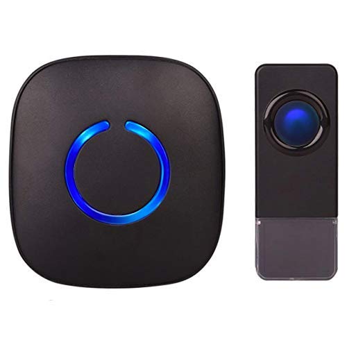 SadoTech Wireless Doorbell for Home - Battery Operated, 1000 Feet, Waterproof Door Bell w/LED Flash, 1 push button + 1 receiver, Waterproof Black