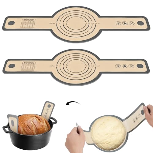 Premium Silicone Bread Sling - 8.3 Inch Non-Stick & Heat Resistant Dutch Oven Liners With Long Handles - Reusable Bread Mat For Sourdough Bread Baking Supplies Tools For Transferring Dough