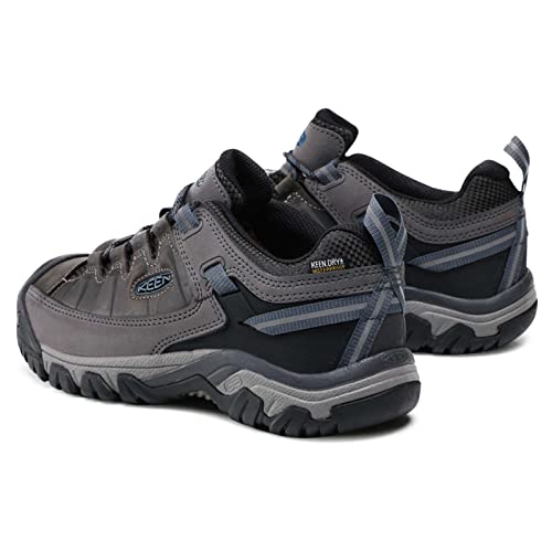 KEEN Men's Targhee 3 Low Height Waterproof Hiking Shoes, Steel Grey/Captains Blue, 10.5