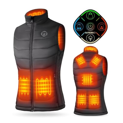 KOVNLO Heated Vest Women, 5 in 1 Smart Controller, Lights-out Design, Electric Heated Jackets (Battery Pack Not Included)…