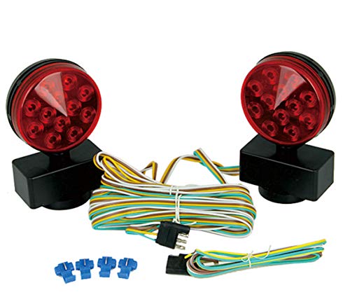 MAXXHAUL 50015 12V Magnetic LED Towing Lights With Magnetic Base - DOT Compliant, 1 Pack