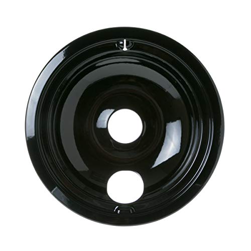 GE WB31M19 Genuine OEM 8' Porcelain Burner Drip Bowl (Black) for GE Electric Ranges