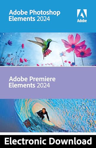 Adobe | Photoshop Elements 2024 & Premiere Elements 2024 | PC Code | Software Download | Photo Editing | Video Editing [PC Online code]
