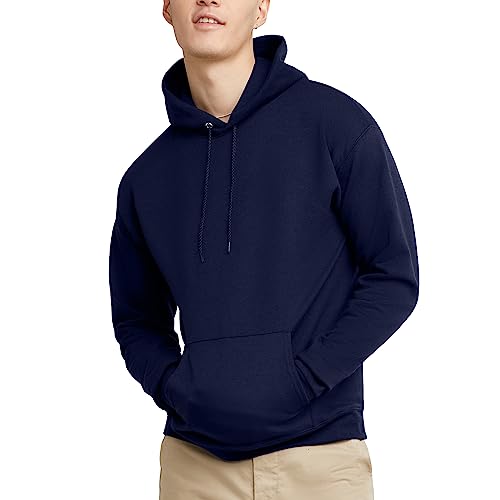 Hanes Men's Pullover EcoSmart Hooded Sweatshirt, Navy, Small