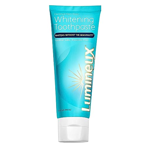 Lumineux Teeth Whitening Toothpaste Peroxide Free Natural Enamel Safe for Sensitive & Whiter Teeth Certified Non-Toxic Fluoride Free No Alcohol Artificial Colors SLS Free Dentist Formulated - 3.75 oz