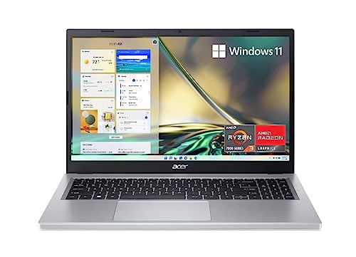Acer Aspire 3 A315-24P-R7VH Slim Laptop | 15.6' Full HD IPS Display | AMD Ryzen 3 7320U Quad-Core Processor | AMD Radeon Graphics | 8GB LPDDR5 | 128GB NVMe SSD | Wi-Fi 6 | Windows 11 Home in S Mode