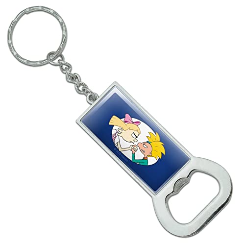 GRAPHICS & MORE Hey Arnold! Helga, Love is Tough Keychain Rectangle Chrome Plated Metal Bottle Cap Opener