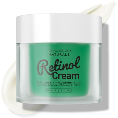 Enaskin Naturals Retinol Face Moisturizer - Collagen Cream for Face and Neck Anti Aging, Anti-Wrinkles & Fine Lines Reducer Treatment With Hyaluronic Acid and Niacinamide, Facial Skin Care Lotion