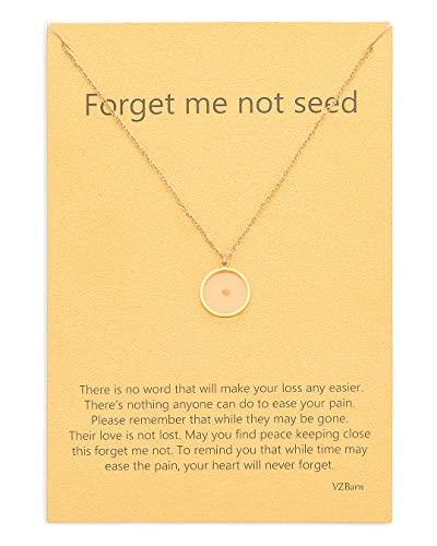 VZBarn Miscarriage Gifts for Mothers Forget Me Not Baby Necklace Gold